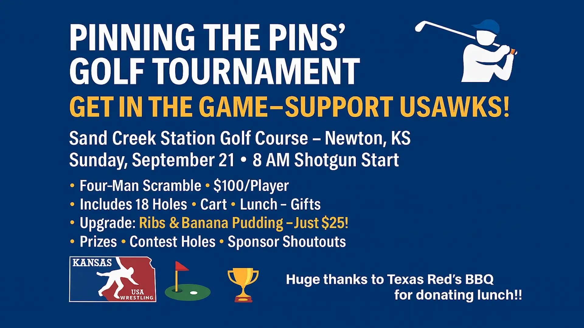 USA Wrestling Kansas Golf Tournament Flyer